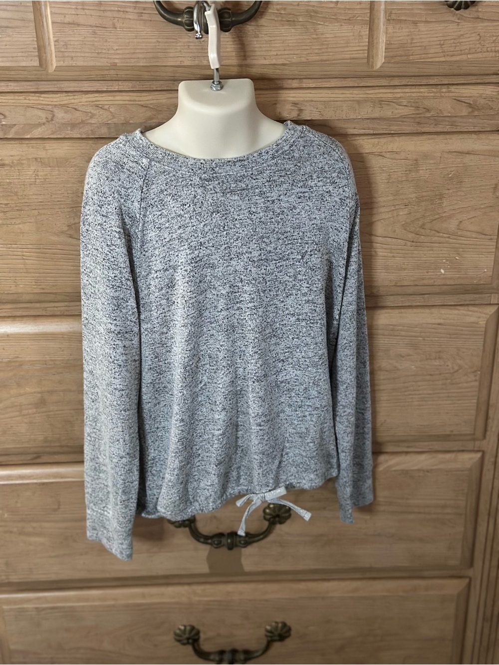 Cozy Heather Gray Long-Sleeve Rayon Blend Drawstring Shirt | Children’s Place